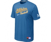 MLB Oakland Athletics light Blue Nike Short Sleeve Practice T-Shirt