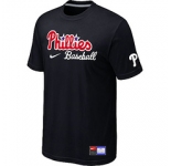 MLB Philadelphia Phillies Nike Short Sleeve Practice T-Shirt Black