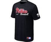 MLB Philadelphia Phillies Nike Short Sleeve Practice T-Shirt Black