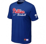 MLB Philadelphia Phillies Nike Short Sleeve Practice T-Shirt Blue