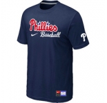 MLB Philadelphia Phillies Nike Short Sleeve Practice T-Shirt D.Blue