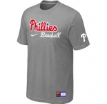 MLB Philadelphia Phillies Nike Short Sleeve Practice T-Shirt L.Grey