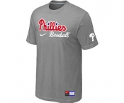 MLB Philadelphia Phillies Nike Short Sleeve Practice T-Shirt L.Grey