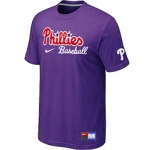 MLB Philadelphia Phillies Nike Short Sleeve Practice T-Shirt Purple