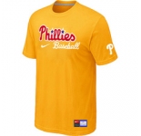 MLB Philadelphia Phillies Nike Short Sleeve Practice T-Shirt Yellow