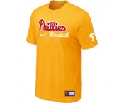 MLB Philadelphia Phillies Nike Short Sleeve Practice T-Shirt Yellow