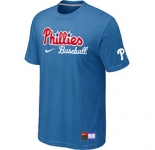 MLB Philadelphia Phillies Nike Short Sleeve Practice T-Shirt light Blue
