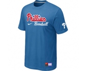 MLB Philadelphia Phillies Nike Short Sleeve Practice T-Shirt light Blue