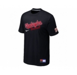 MLB Washington Nationals Black Nike Short Sleeve Practice T-Shirt