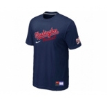 MLB Washington Nationals D.Blue Nike Short Sleeve Practice T-Shirt