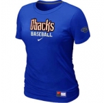 Women MLB Arizona Diamondbacks Crimson Blue Nike Short Sleeve Practice T-Shirt