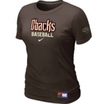 Women MLB Arizona Diamondbacks Crimson Brown Nike Short Sleeve Practice T-Shirt