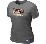 Women MLB Arizona Diamondbacks Crimson D.Grey Nike Short Sleeve Practice T-Shirt