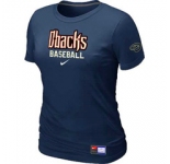 Women MLB Arizona Diamondbacks Crimson D.blue Nike Short Sleeve Practice T-Shirt