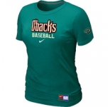 Women MLB Arizona Diamondbacks Crimson L.Green Nike Short Sleeve Practice T-Shirt
