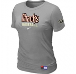 Women MLB Arizona Diamondbacks Crimson L.Grey Nike Short Sleeve Practice T-Shirt