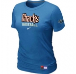 Women MLB Arizona Diamondbacks Crimson L.blue Nike Short Sleeve Practice T-Shirt