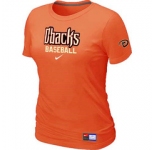 Women MLB Arizona Diamondbacks Crimson Orange Nike Short Sleeve Practice T-Shirt