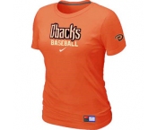 Women MLB Arizona Diamondbacks Crimson Orange Nike Short Sleeve Practice T-Shirt