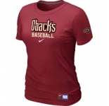 Women MLB Arizona Diamondbacks Crimson Red Nike Short Sleeve Practice T-Shirt