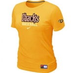Women MLB Arizona Diamondbacks Crimson Yellow Nike Short Sleeve Practice T-Shirt