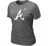 Women MLB Atlanta Braves D.Grey Nike Blended T-Shirt