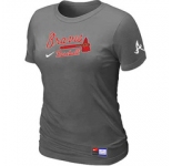 Women MLB Atlanta Braves Nike D.Grey Short Sleeve Practice T-Shirt