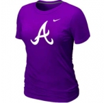 Women MLB Atlanta Braves Purple Nike Blended T-Shirt