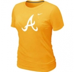 Women MLB Atlanta Braves Yellow Nike Blended T-Shirt