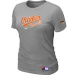 Women MLB Baltimore Orioles Nike L.Grey Short Sleeve Practice T-Shirt