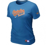 Women MLB Baltimore Orioles Nike L.blue Short Sleeve Practice T-Shirt