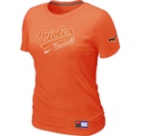Women MLB Baltimore Orioles Nike Orange Short Sleeve Practice T-Shirt