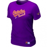 Women MLB Baltimore Orioles Nike Purple Short Sleeve Practice T-Shirt