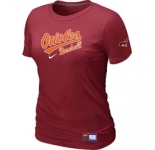 Women MLB Baltimore Orioles Nike Red Short Sleeve Practice T-Shirt