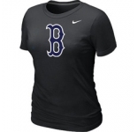 Women MLB Boston Red Sox Heathered Nike Black Blended T-Shirt