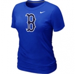 Women MLB Boston Red Sox Heathered Nike Blue Blended T-Shirt
