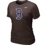 Women MLB Boston Red Sox Heathered Nike Brown Blended T-Shirt