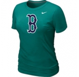 Women MLB Boston Red Sox Heathered Nike L.Green Blended T-Shirt
