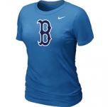 Women MLB Boston Red Sox Heathered Nike L.blue Blended T-Shirt
