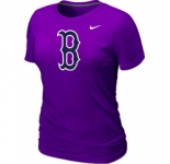 Women MLB Boston Red Sox Heathered Nike Purple Blended T-Shirt