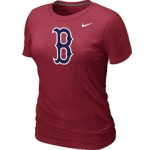 Women MLB Boston Red Sox Heathered Nike Red Blended T-Shirt