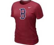 Women MLB Boston Red Sox Heathered Nike Red Blended T-Shirt