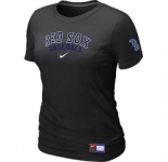 Women MLB Boston Red Sox Nike Black Short Sleeve Practice T-Shirt