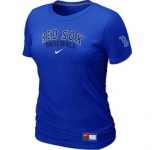 Women MLB Boston Red Sox Nike Blue Short Sleeve Practice T-Shirt