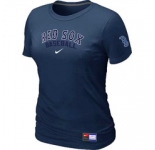 Women MLB Boston Red Sox Nike D.Blue Short Sleeve Practice T-Shirt