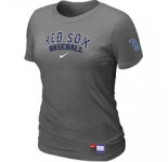 Women MLB Boston Red Sox Nike D.Grey Short Sleeve Practice T-Shirt