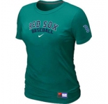 Women MLB Boston Red Sox Nike L.Green Short Sleeve Practice T-Shirt