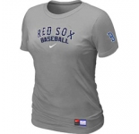 Women MLB Boston Red Sox Nike L.Grey Short Sleeve Practice T-Shirt