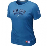 Women MLB Boston Red Sox Nike L.blue Short Sleeve Practice T-Shirt