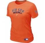 Women MLB Boston Red Sox Nike Orange Short Sleeve Practice T-Shirt